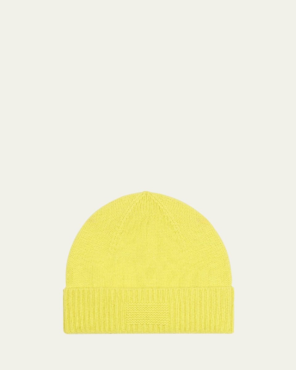Rib Cuff Cashmere Beanie